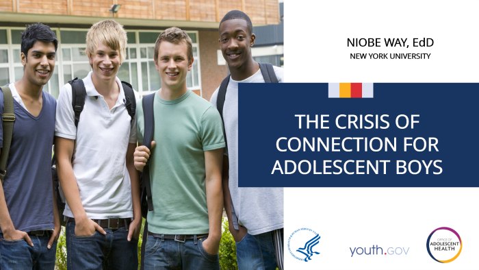 Click here for the video, The Crisis of Connection for Adolescent Boys: A TAG Talk
