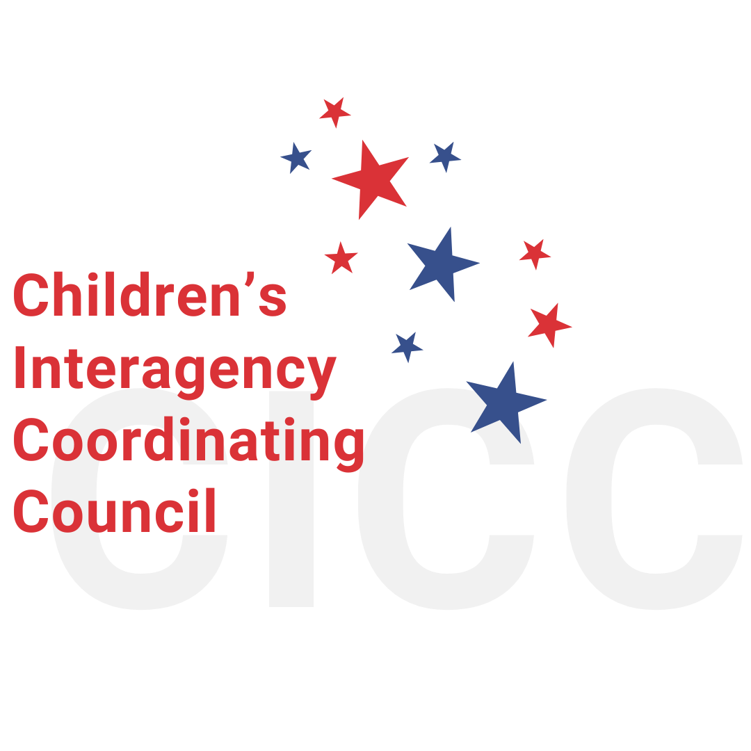 Graphic of blue and red stars. Text overlay reads Children's Interagency Coordinating Council.