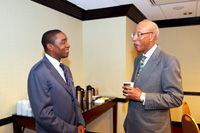 Isaiah Thomas (member of Chicago delegation) and Mayor Dave Bing of Detroit