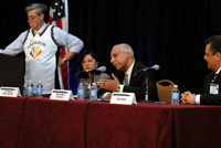 Jack Calhoun, Director of the California Cities Gang Prevention Network, moderates the Plenary Panel 