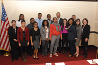 Young people from the six Forum cities meet with Attorney General Eric Holder, Assistant Attorney General Mary Lou Leary, and Congressman Robert Scott