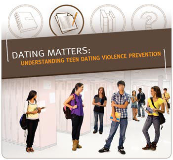 Dating Matters banner featuring photos of several teenagers